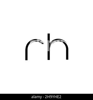 RH Logo monogram with slice rounded modern design template isolated on white background Stock Vector