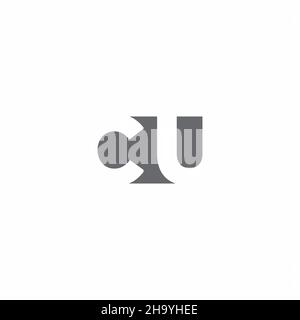 CU Logo monogram with negative space style design template isolated on white background Stock Vector