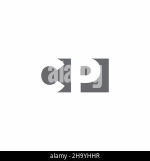 CP Logo monogram with negative space style design template isolated on white background Stock Vector