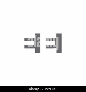 EE Logo monogram with negative space style design template isolated on white background Stock Vector