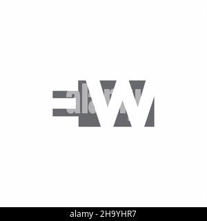 EW Logo monogram with negative space style design template isolated on white background Stock Vector
