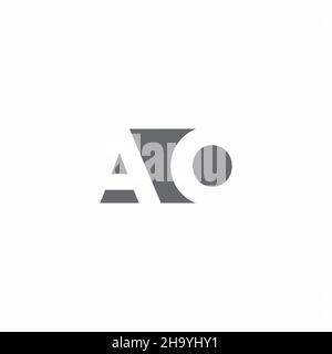 AO Logo monogram with negative space style design template isolated on white background Stock Vector