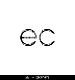 EC Logo monogram with slice rounded modern design template isolated on white background Stock Vector