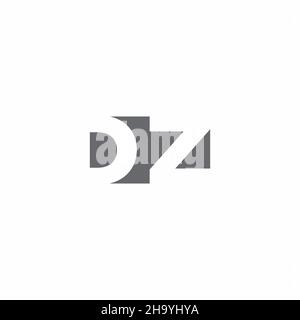 DZ Logo monogram with negative space style design template isolated on white background Stock Vector
