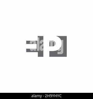 EP Logo monogram with negative space style design template isolated on white background Stock Vector
