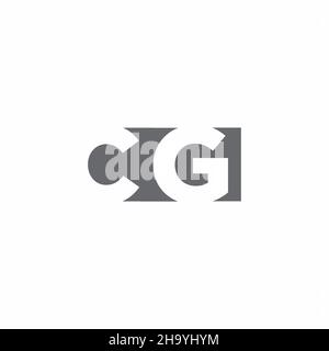 CG Logo monogram with negative space style design template isolated on white background Stock Vector