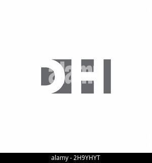 DH Logo monogram with negative space style design template isolated on white background Stock Vector