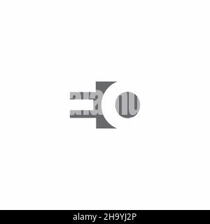EO Logo monogram with negative space style design template isolated on white background Stock Vector