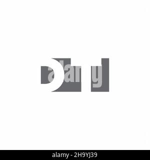 DT Logo monogram with negative space style design template isolated on white background Stock Vector