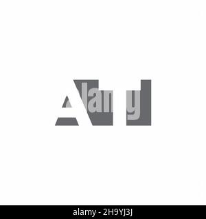 AT Logo monogram with negative space style design template isolated on white background Stock Vector