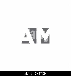 AM Logo monogram with negative space style design template isolated on white background Stock Vector