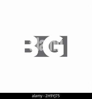 BG Logo monogram with negative space style design template isolated on white background Stock Vector