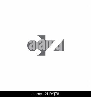 CZ Logo monogram with negative space style design template isolated on white background Stock Vector