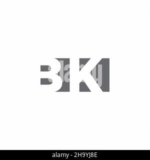 BK Logo monogram with negative space style design template isolated on white background Stock Vector