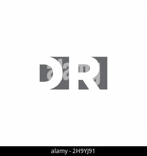 DR Logo monogram with negative space style design template isolated on white background Stock Vector