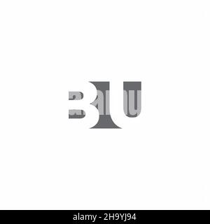 BU Logo monogram with negative space style design template isolated on white background Stock Vector