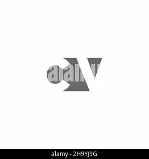 CV Logo monogram with negative space style design template isolated on white background Stock Vector