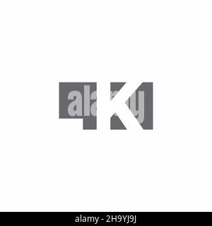 LK Logo monogram with negative space style design template isolated on white background Stock Vector