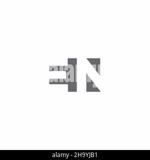 EN Logo monogram with negative space style design template isolated on white background Stock Vector