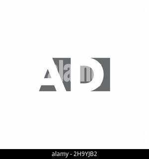 AD Logo monogram with negative space style design template isolated on white background Stock Vector
