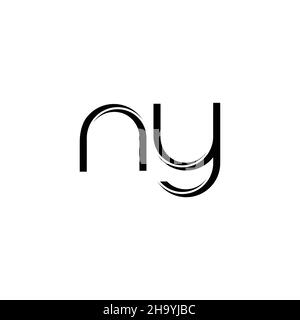 YN Logo monogram with slice rounded modern design template isolated on ...