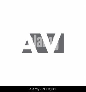 AV Logo monogram with negative space style design template isolated on white background Stock Vector