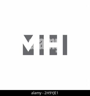 MH Logo monogram with negative space style design template isolated on white background Stock Vector
