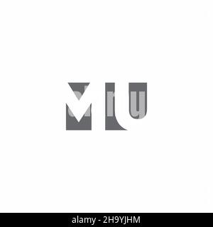 MU Logo monogram with negative space style design template isolated on white background Stock Vector