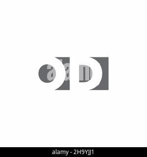 OD Logo monogram with negative space style design template isolated on white background Stock Vector