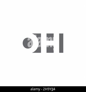 OH Logo monogram with negative space style design template isolated on white background Stock Vector