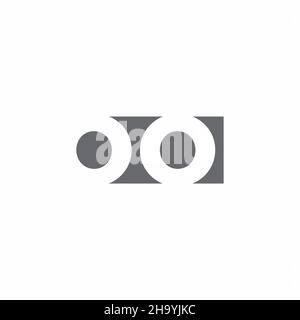 OO Logo monogram with negative space style design template isolated on white background Stock Vector