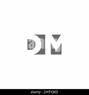DM Logo monogram with negative space style design template isolated on white background Stock Vector
