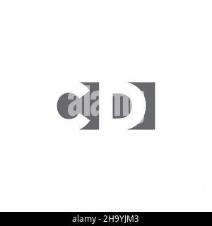 CD Logo monogram with negative space style design template isolated on white background Stock Vector