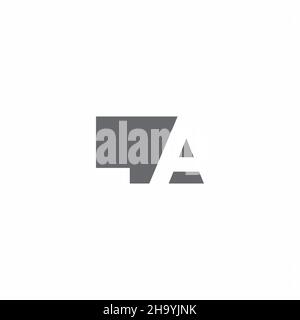 LA Logo monogram with negative space style design template isolated on white background Stock Vector