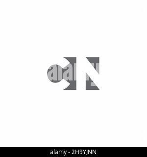 CN Logo monogram with negative space style design template isolated on white background Stock Vector