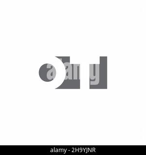 OT Logo monogram with negative space style design template isolated on white background Stock Vector