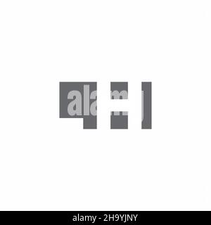 LH Logo monogram with negative space style design template isolated on white background Stock Vector