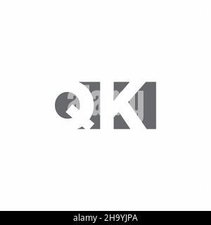 QK Logo monogram with negative space style design template isolated on white background Stock Vector