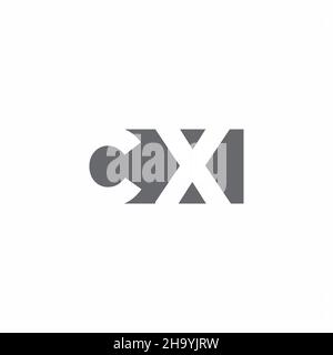 CX Logo monogram with negative space style design template isolated on white background Stock Vector