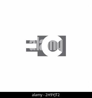 EC Logo monogram with negative space style design template isolated on white background Stock Vector