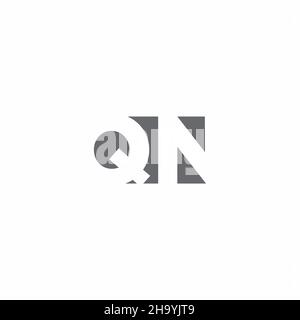 QN Logo monogram with negative space style design template isolated on white background Stock Vector