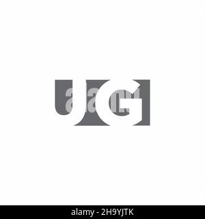 UG Logo monogram with negative space style design template isolated on white background Stock Vector