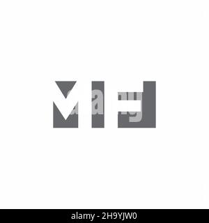 MF Logo monogram with negative space style design template isolated on white background Stock Vector