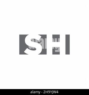 SH Logo monogram with negative space style design template isolated on white background Stock Vector