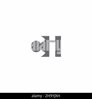 CI Logo monogram with negative space style design template isolated on white background Stock Vector