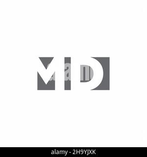 MD Logo monogram with negative space style design template isolated on white background Stock Vector