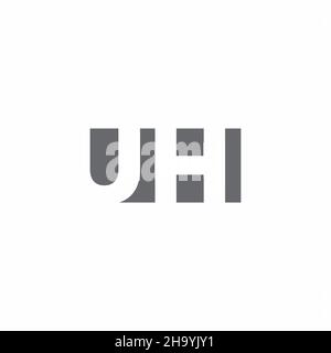 UH Logo monogram with negative space style design template isolated on white background Stock Vector