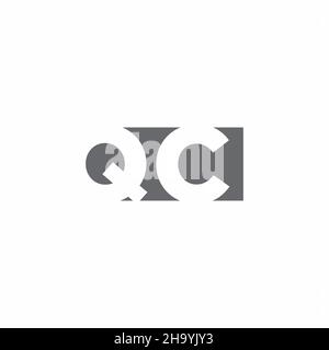 QC Logo monogram with negative space style design template isolated on white background Stock Vector