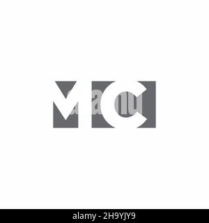 MC Logo monogram with negative space style design template isolated on white background Stock Vector