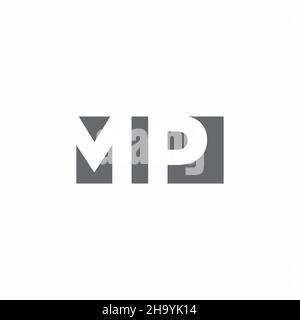 MP Logo monogram with negative space style design template isolated on white background Stock Vector